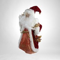 Vintage Fiber Optic Santa Tree Topper | 17" Lighted Christmas Decoration | Red and Gold Santa Claus | Festive Holiday Decor