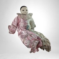 Vintage Porcelain Sad Clown Doll in Pink Outfit | Unique Collectible Decor | Charming Home Accent | Perfect Gift for Clown Collectors
