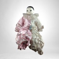Vintage Porcelain Sad Clown Doll in Pink Outfit | Unique Collectible Decor | Charming Home Accent | Perfect Gift for Clown Collectors