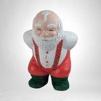 Vintage Hand Painted Mr. and Mrs. Claus Mooning Figures | Quirky Christmas Decor | Ceramic Santa and Mrs Claus Figurines | 7.5" Tall