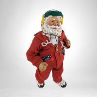 Vintage 1999 Clothtique Possible Dreams "Fitness, Getting in Shape" Santa Figure, 10" Santa in Red Tracksuit, Christmas Decor
