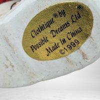 Vintage 1999 Clothtique Possible Dreams "Fitness, Getting in Shape" Santa Figure, 10" Santa in Red Tracksuit, Christmas Decor