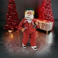 Vintage 1999 Clothtique Possible Dreams "Fitness, Getting in Shape" Santa Figure, 10" Santa in Red Tracksuit, Christmas Decor