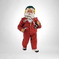 Vintage 1999 Clothtique Possible Dreams "Fitness, Getting in Shape" Santa Figure, 10" Santa in Red Tracksuit, Christmas Decor