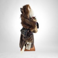 1999 Handmade Northwoods Santa Figure | Minnesota Folk Art | Rustic Christmas Decor | 12" Santa with Birdhouse | Winter Woodland Decor