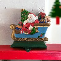 Vintage Cast Iron Stocking Holder | Christmas Stocking Hanger | Your Choice | Fireplace Decor