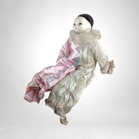 Vintage Porcelain Sad Clown Doll in Pink Outfit | Unique Collectible Decor | Charming Home Accent | Perfect Gift for Clown Collectors