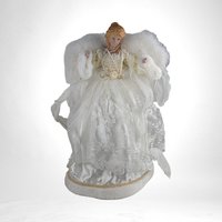 Vintage 17-Inch White Angel Tree Topper | Classic Christmas Decor | Collectible Holiday Accent | Elegant Holiday Decoration