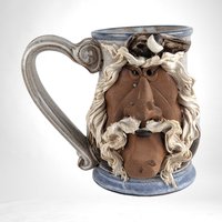 Vintage John Coiner Pottery Face Mug