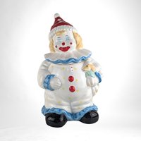 Vintage Ceramic Starry Eyed Clown Cookie Jar | Collectible Kitchen Decor | Fun Cookie Storage | Unique Gift for Collectors