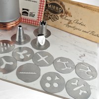 Vintage Mirro Cookie Press with 12 Plates and 3 Decorator Tips