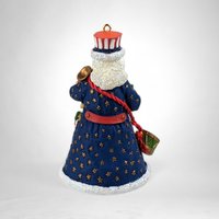 Vintage Patriotic Santa Ornament Lot | 4 Piece Set | Hallmark & Carlton Cards | Christmas Decor | Collectible Ornaments