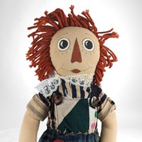 Vintage Folk Art Country Folk Signed 22" Raggedy Ann Doll