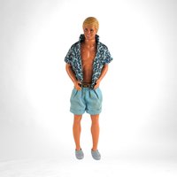 Vintage Blonde Ken Doll with Blue Outfit