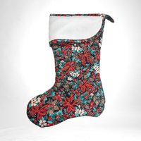Vintage Handmade Quilted & Cross Stitched 'Merry Christmas' Stocking, 15" Tall, Excellent Condition, Unique Holiday Decor, Gift Idea
