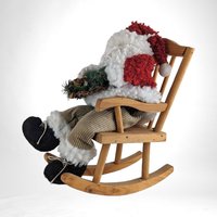 Nostalgic Christmas Decor -  Vintage Santa Claus Figure in Rocking Chair - 9" - Holiday Decoration