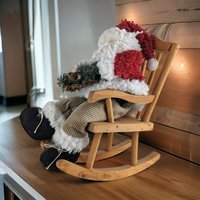 Nostalgic Christmas Decor -  Vintage Santa Claus Figure in Rocking Chair - 9" - Holiday Decoration