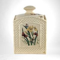 Vintage 1978 Enesco Butterfly Garden Trellis Cookie Jar | Ceramic Cookie Jar |  Floral and Butterfly Design | Cottagecore Kitchen Decor