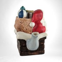 Vintage Cracker Barrel Santa on Rooftop Teapot - 4 1/2" - Christmas Decor - Very Good Condition
