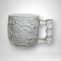 Vintage 1993 McDonald's Flintstones Glass Mugs, Mammoth & Rocky Road, Collectible Flintstones Cups, Retro Cartoon Kitchenware
