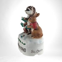 1980 Ski Country Woodland Trio Christmas Music Box/Decanter| Empty | Please Read