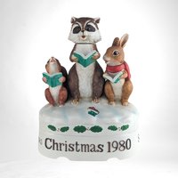 1980 Ski Country Woodland Trio Christmas Music Box/Decanter| Empty | Please Read