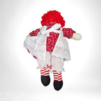Vintage Handmade Raggedy Ann Plush Doll, 18.5", Collectible Doll, Soft Toy, Nursery Decor, Playroom Decor, Retro Toy