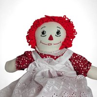 Vintage Handmade Raggedy Ann Plush Doll, 18.5", Collectible Doll, Soft Toy, Nursery Decor, Playroom Decor, Retro Toy