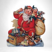 Vintage 11" Wood Musical Santa Display with Motion - Animated Holiday Decor, Christmas Collectible, Festive Home Decoration