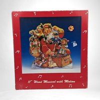 Vintage 11" Wood Musical Santa Display with Motion - Animated Holiday Decor, Christmas Collectible, Festive Home Decoration