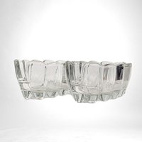 Pair of Vintage Princess House Clear Glass Spoon Holders