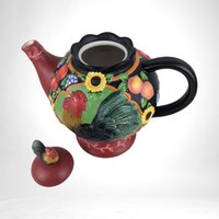 2004 Susan Winget Avignon Morning Rooster Teapot | Vintage Farmhouse Charm for Your Kitchen