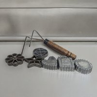 Vintage Nordic Ware Instant Cookies & Patty Shells Iron, Double Rosette and Timbale, Retro Baking