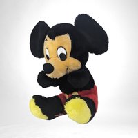 Vintage 1970s Mickey Mouse Plush | Walt Disney Productions Stuffed Animal Toy | Collectible Black Red Yellow Mickey Plush
