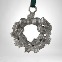 Set of 19 Vintage Pewter Christmas Ornaments | Candy Cane, Wreath, and Stocking Designs | Classic Holiday Decor for Festive Celebrations