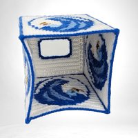 Vintage Handmade Tissue Box Cover | Virgin Mary | Needlepoint | Religious Decor |  Fits Cube Box