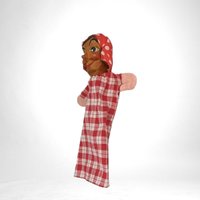 Vintage Hand Puppet with Wooden Head