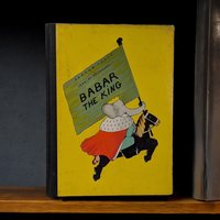 1935 Babar The King by Jean de Brunhoff | Vintage Children's Book | Illustrated Hardcover | Classic Children's Literature