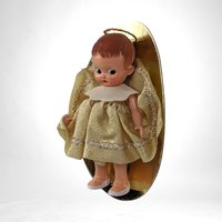 Vintage Sleepy Eye Doll in Yellow Dress, 5.5" Collectible Doll, Doll with Original Packaging,  1960s Doll,  Made in Japan