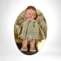 Vintage Sleepy Eye Doll in Yellow Dress, 5.5" Collectible Doll, Doll with Original Packaging,  1960s Doll,  Made in Japan