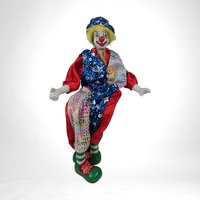 Vintage Porcelain Circus Clown Shelf Sitter Figurine | 14" Collectible Clown Decor | Whimsical Gift