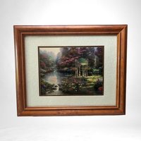 Vintage Thomas Kinkade "The Garden of Prayer" Framed Print | Inspirational Wall Art |  Home Decor | 16.5" x 13.5"