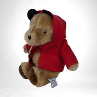 Vintage Eden Paddington Bear Plush | 9" Tall | Cuddly Toy | Classic Design | Collectible | Good Condition (Hoodie Loose)