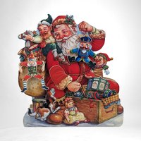 Vintage 11" Wood Musical Santa Display with Motion - Animated Holiday Decor, Christmas Collectible, Festive Home Decoration