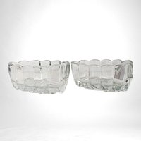 Pair of Vintage Princess House Clear Glass Spoon Holders