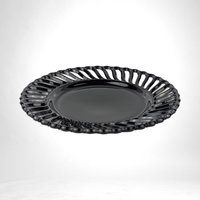 Vintage Reticulated Black Amethyst Glass Plate,  Serving Plate,  Elegant Glassware,  Unique Home Decor
