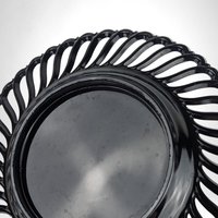 Vintage Reticulated Black Amethyst Glass Plate,  Serving Plate,  Elegant Glassware,  Unique Home Decor