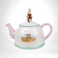 2002 Beatrix Potter Peter Rabbit Teapot | Telefloral Collectible Ceramic Teapot | Charming Nursery Decor | Gift for Rabbit Lovers