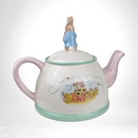 2002 Beatrix Potter Peter Rabbit Teapot | Telefloral Collectible Ceramic Teapot | Charming Nursery Decor | Gift for Rabbit Lovers