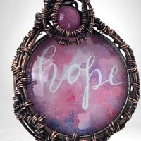 Handmade Copper Wire Wrapped 'Hope' Pendant | Inspirational Jewelry | Artisan Crafted Necklace | Unique Gift for Her